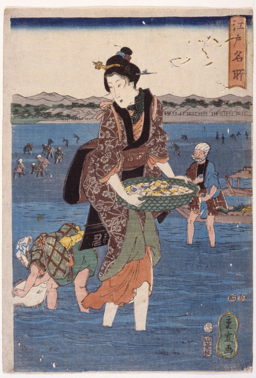(Grande figure féminine en vadrouille) - Ando or Utagawa Hiroshige