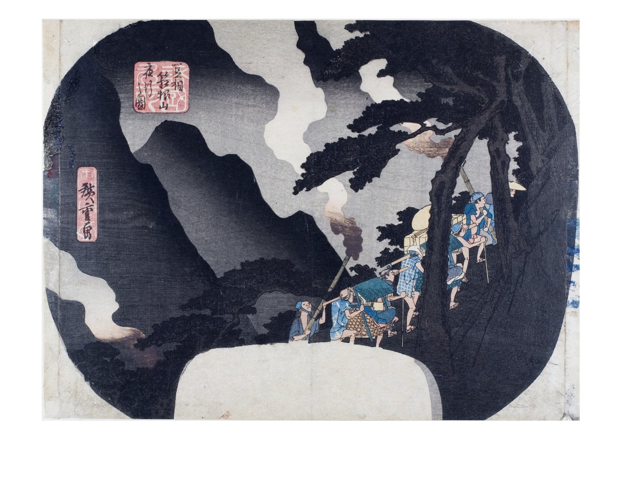 Vue du soir sur le mont Hakone, Hakone - Ando or Utagawa Hiroshige