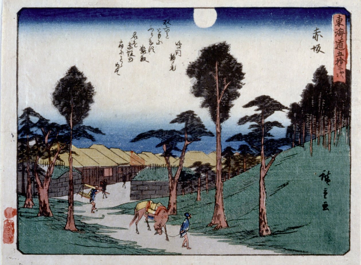 Série Kyoka Tokaido, Akasaka - Ando or Utagawa Hiroshige