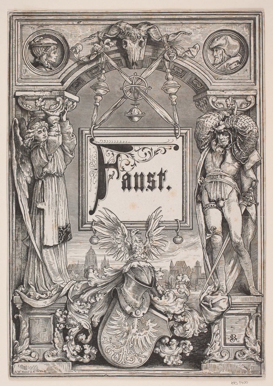 Page de titre et vignette pour une édition de "Faust", Munich 1884 - André Bork
