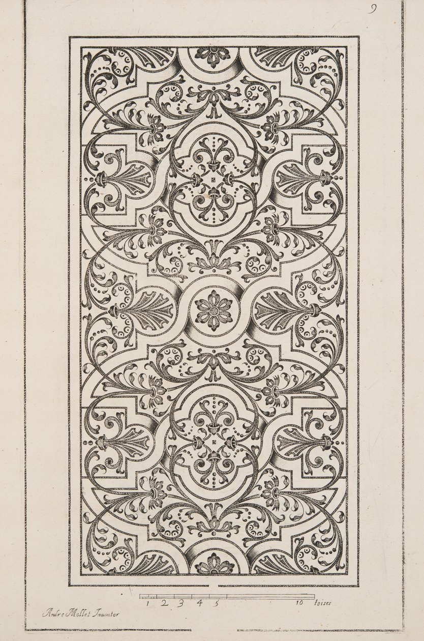Design pour Parterre, du Théâtre des Plans et Jardinages, pub.1652 (gravure) - André Mollet