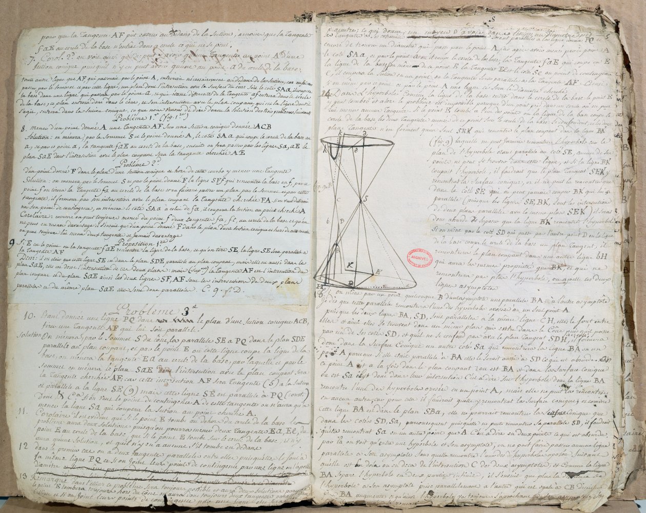 Ms 198 Page du Traité des Sections Coniques, 1788 - Andre Marie Ampere