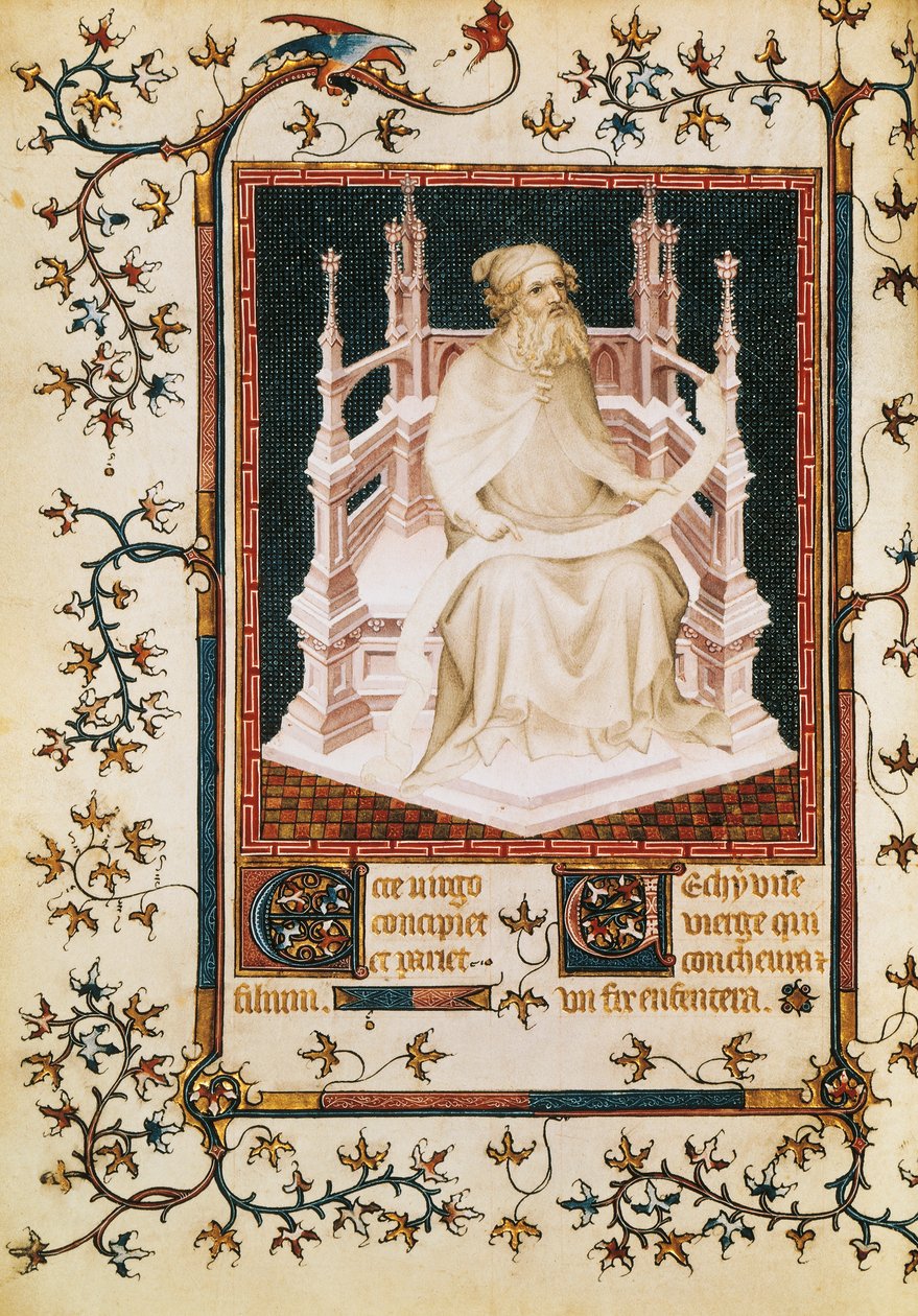 Le prophète Isaïe, miniature du Psautier, par André Beauneveu pour le duc de Berry, manuscrit, France - Andre Beauneveu