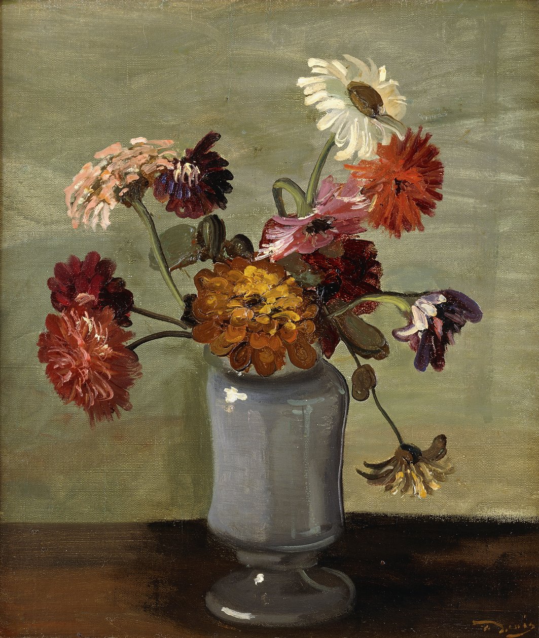 Fleurs dans un vase (huile sur toile) - Andre Derain