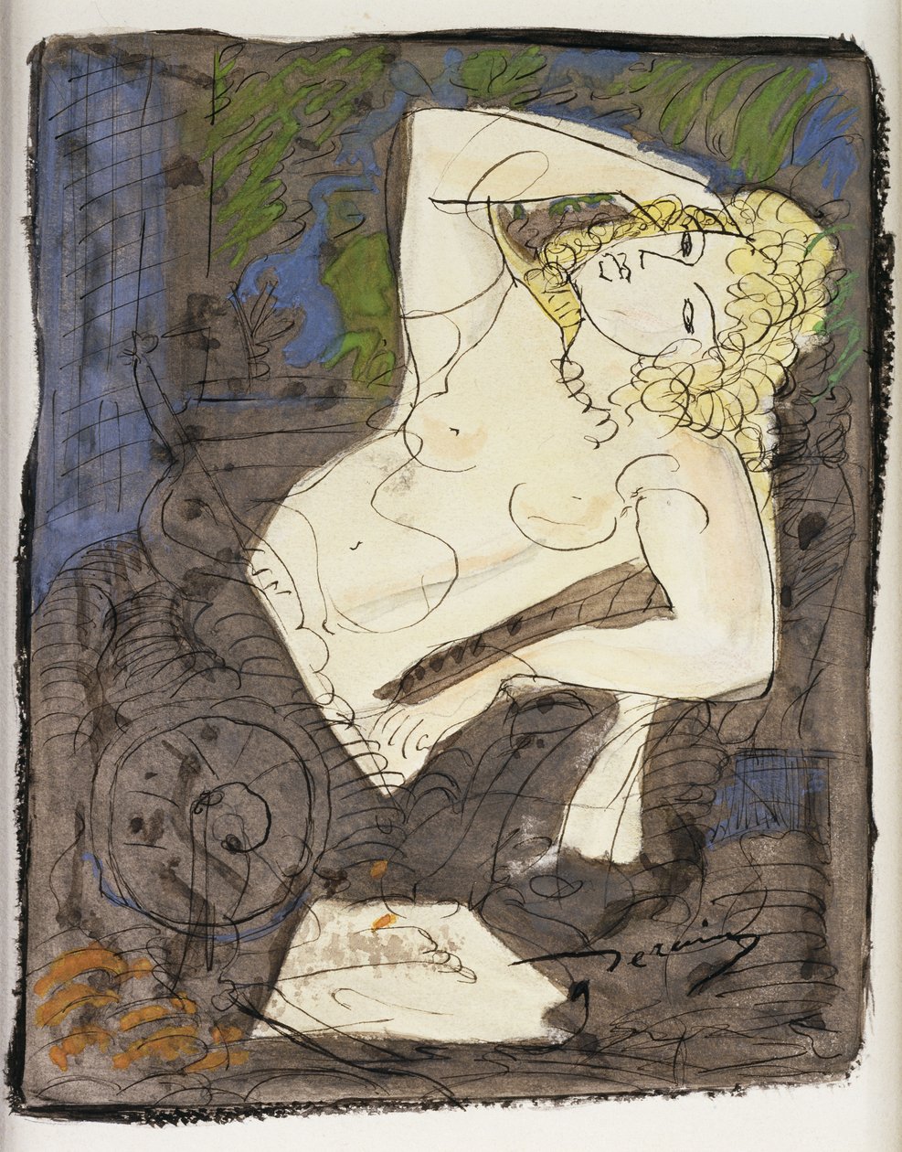 Nu couché ; Femme Allongée - Andre Derain