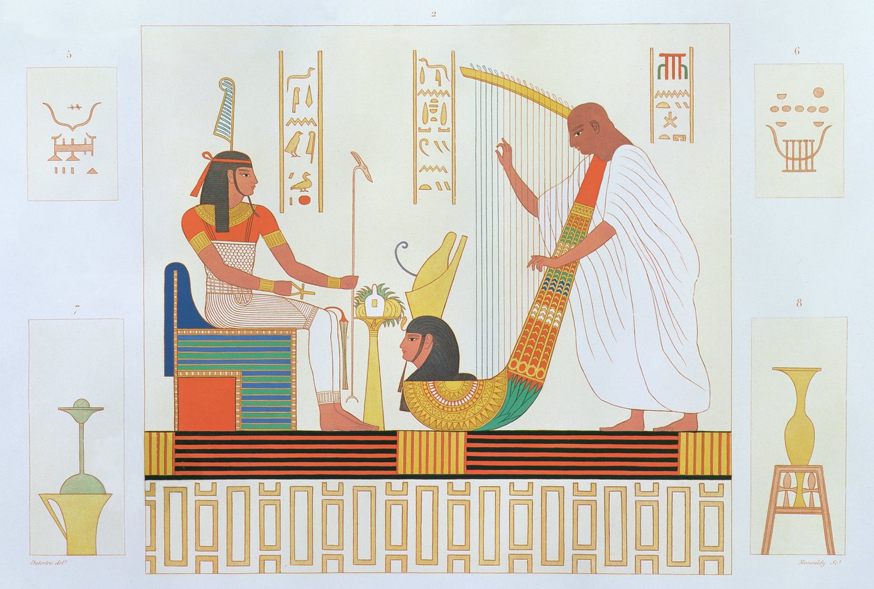 Décoration de la salle des Harpes, tombe est, Byban el Molouk, Thèbes, de 