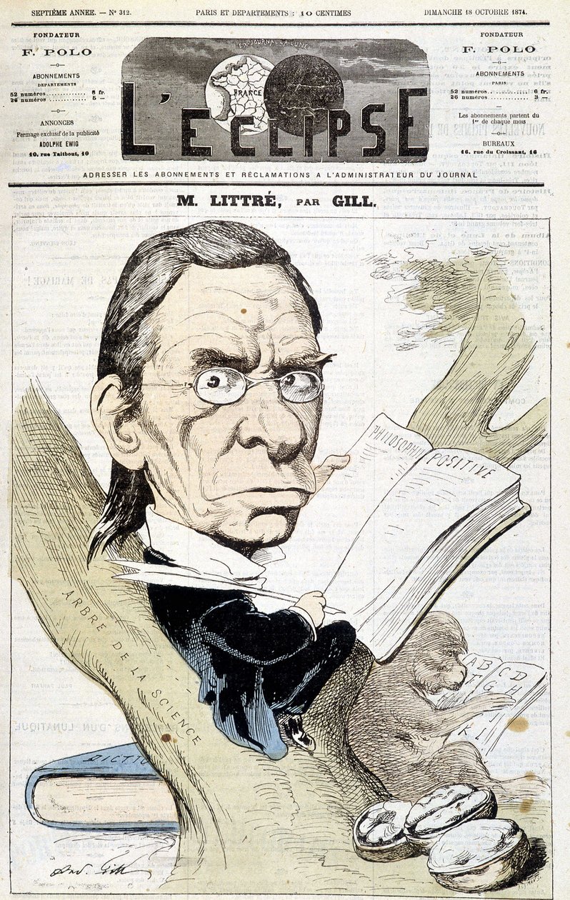 Portrait caricatural de Littré par Gill. Couverture de « L