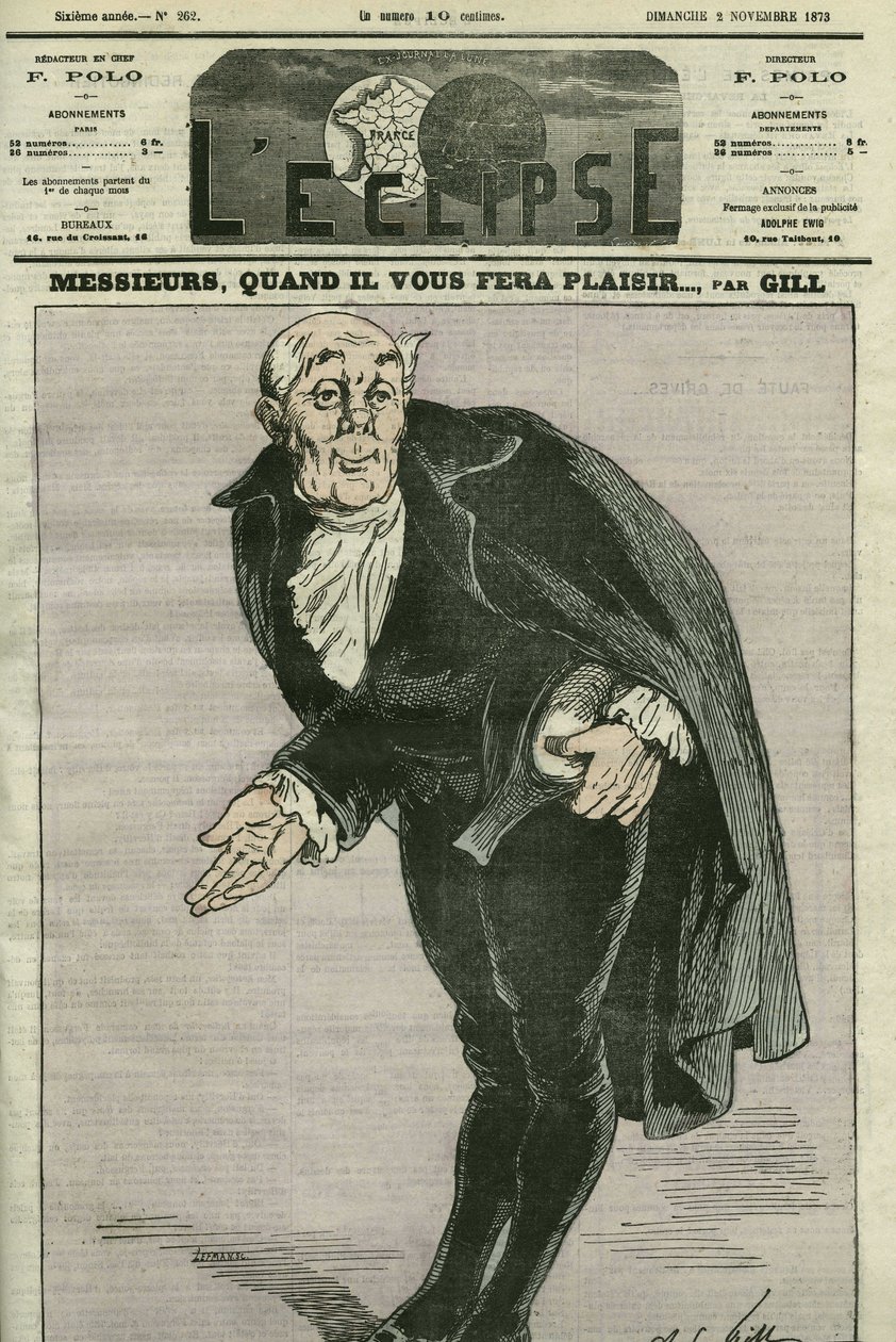 Caricature « Messieurs, quand il vous plaira... » Couverture dans « L