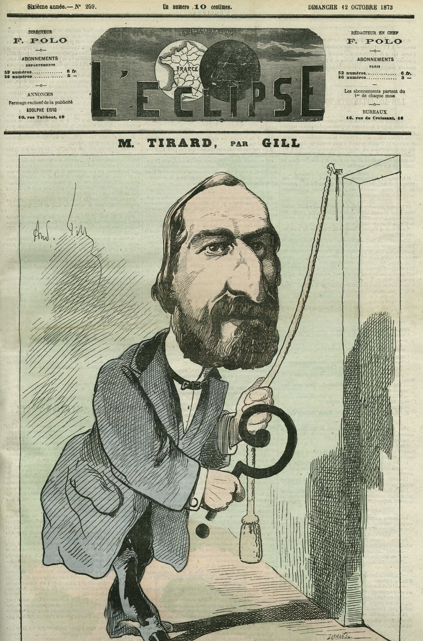 Caricature par Pierre Tirard (1827-1893), homme politique français. Couverture de « L