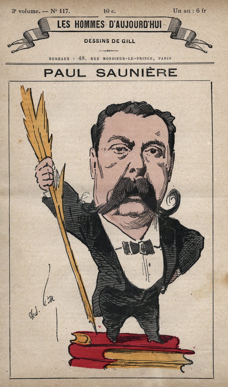 Caricature de Paul Saunière (1827-1894) de "Les Hommes d