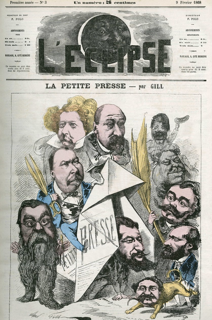 Création de « La Petite Presse », avec Jannin, Delsaux, Hermant, Hemery, De Balathier, Bragelonne, Dumas, Ponson du Terrail, Jean du Boys, Revillon et Coste. Couverture dans « L