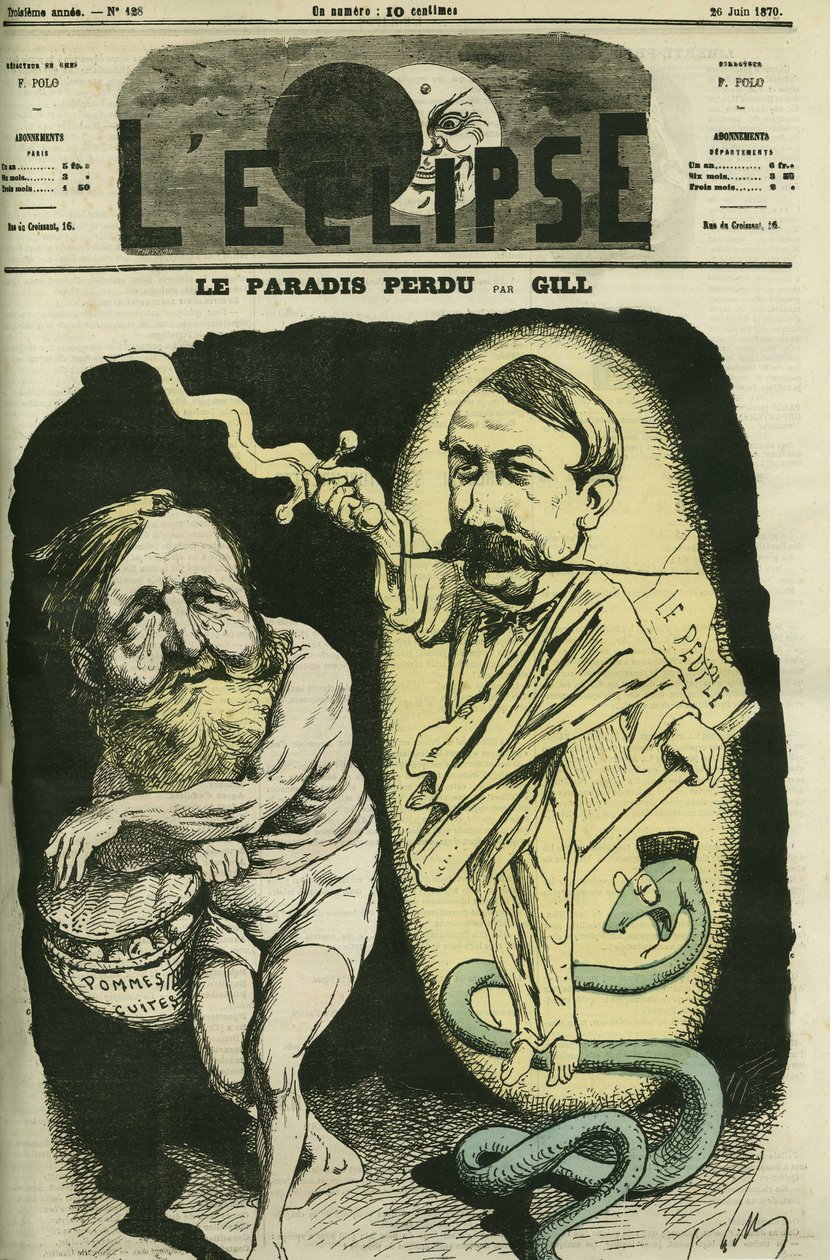 Le Paradis Perdu, Clément Duvernois/Adam (1836-1879) chassant le paradis par Vitu/L