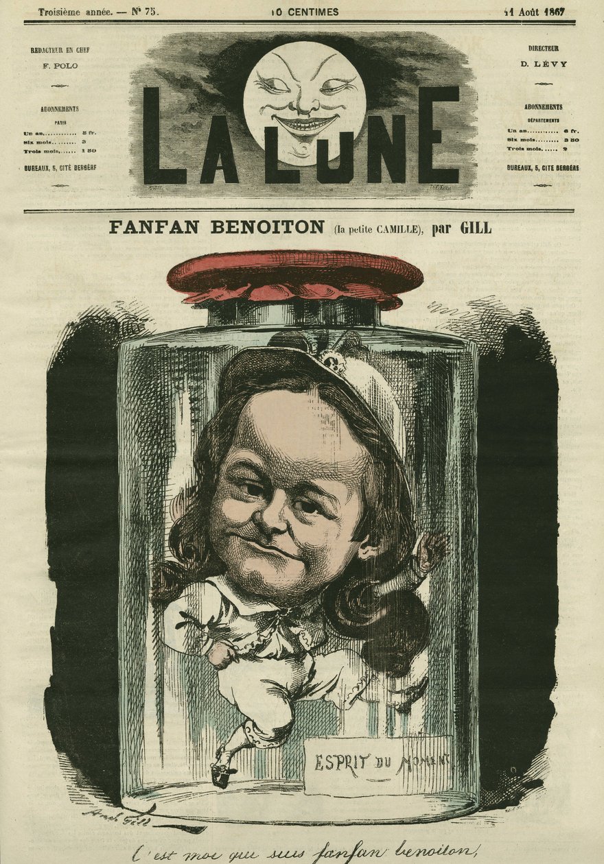 Portrait de Camille Schelter, actrice dans le rôle de Fanfan Benoiton - Andre Gill