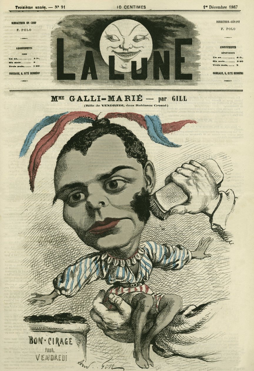 Portrait de Célestine Galli-Marié (Galli Marie) (1840-1905), chanteuse française pour l