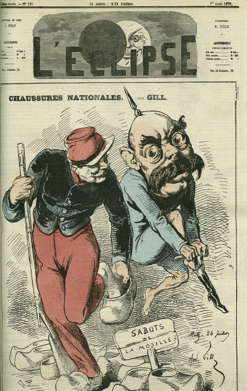 Otto von Bismarck échange ses bottes contre les sabots de la Moselle. Couverture de « L