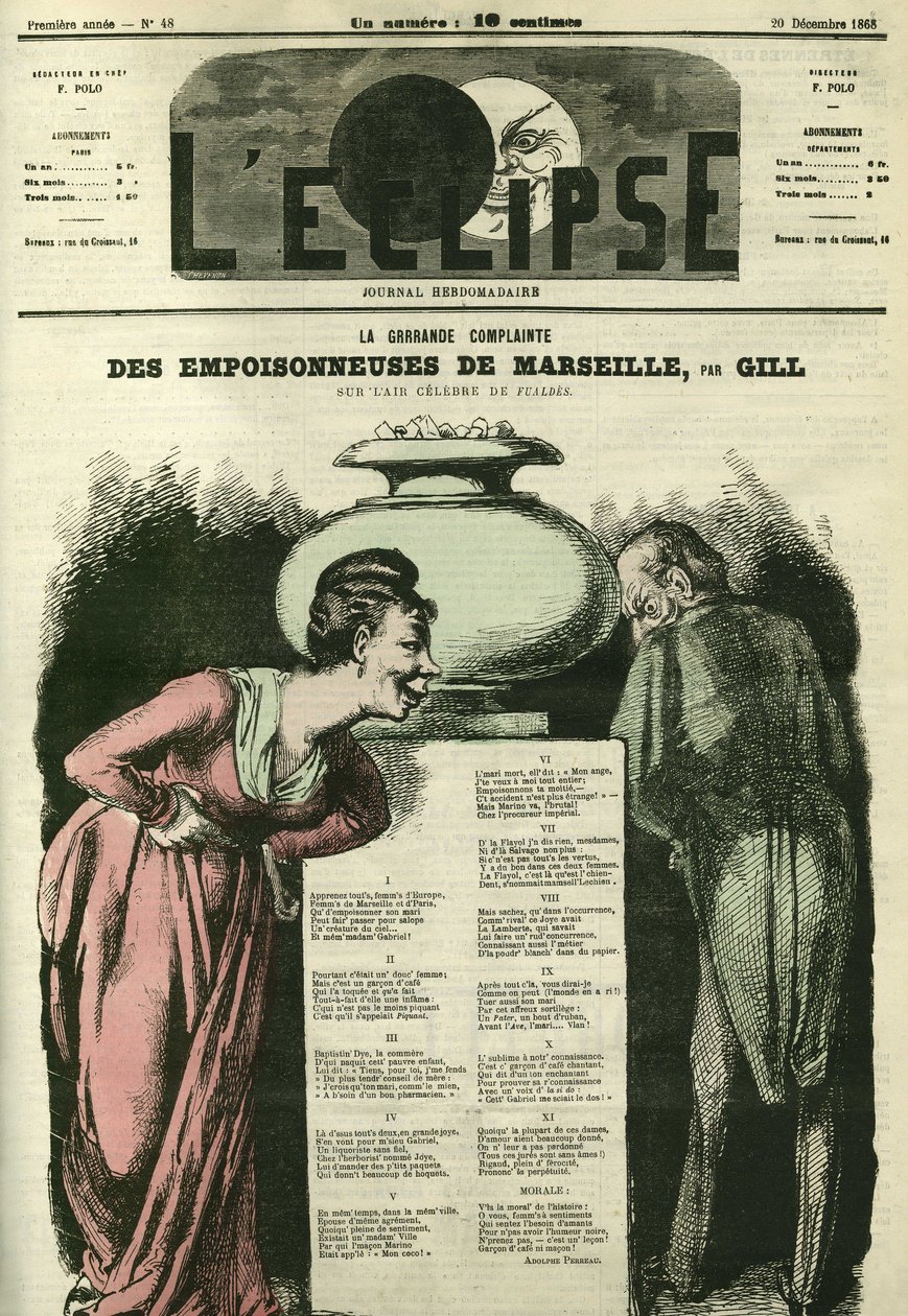 La grande lamentation « Poisonneuses de Marseille ». Couverture dans « L