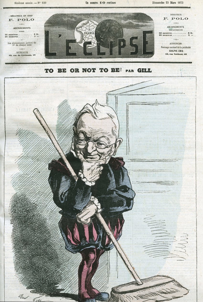 Être ou ne pas être, caricature par Adolphe Thiers (1797-1877), homme d