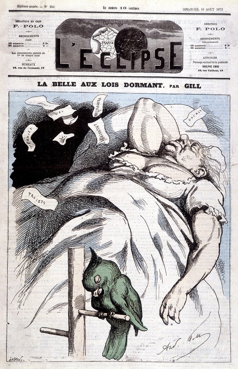 Caricature de Victoria dans « La Belle au bois dormant » - par Gill, dans « L