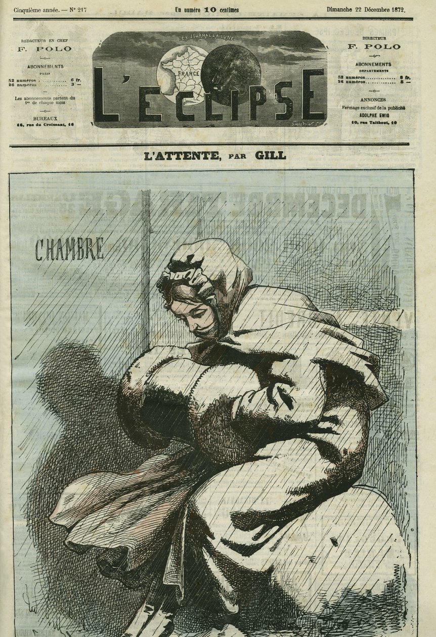 Attente, jeune fille attendant sous la neige : "ah ! Qu