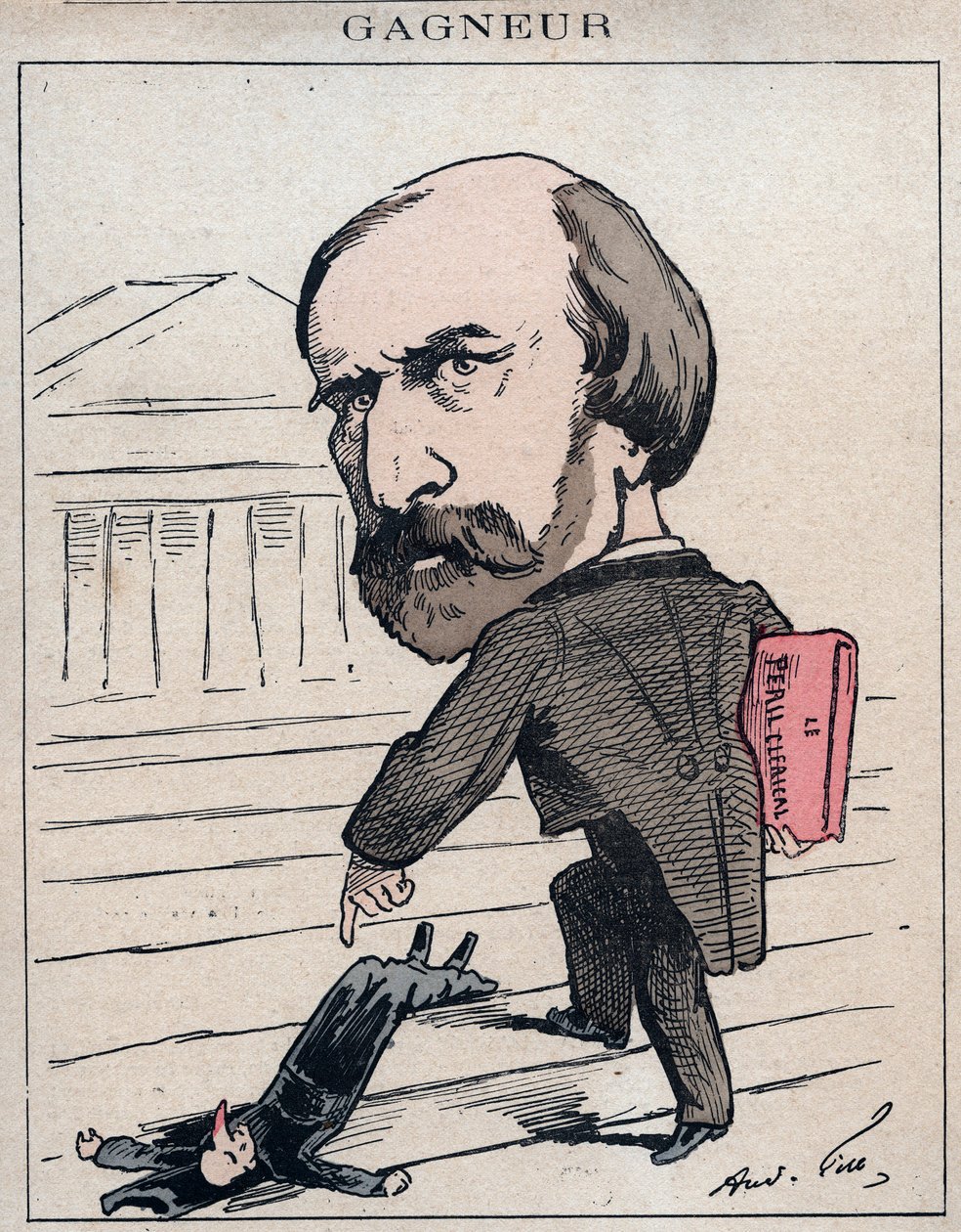 Wladimir Gagneur (1807-1889) fouriériste et économiste socialiste, député du Jura (1873) - Caricature par André Gill dans « Les Hommes d