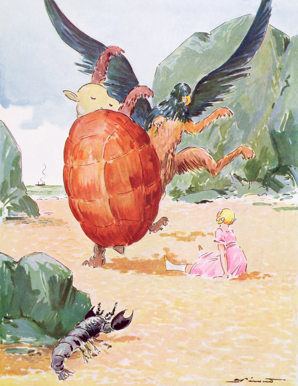 Alice, le Griffon et la Fausse Tortue, illustration de 
