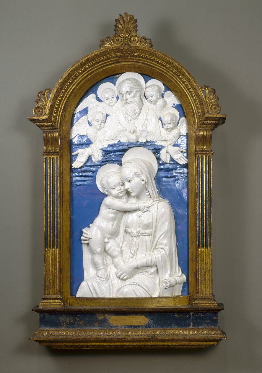 Madone et enfant avec Dieu le Père et chérubins, 1480-90 - Andrea Della Robbia