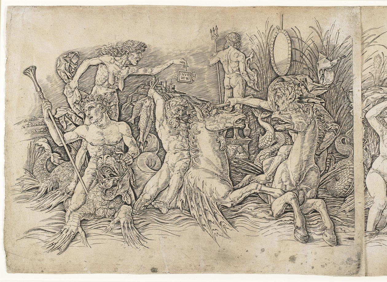 Bataille des dieux de la mer, années 1470 - Andrea Mantegna