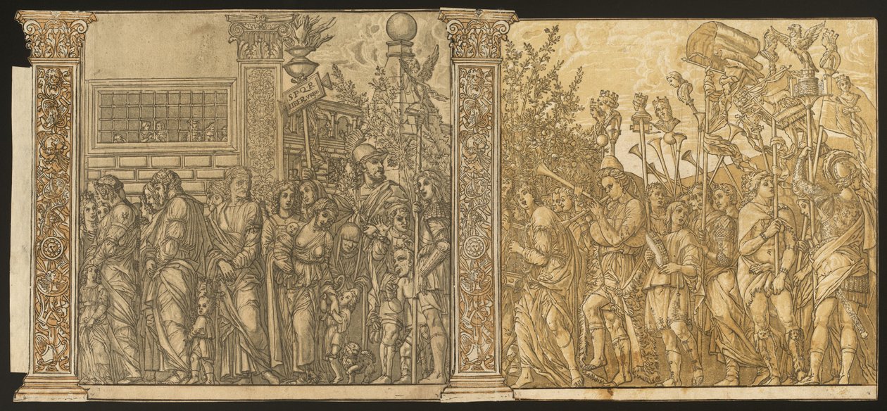Le Triomphe de Jules César [n°7 et 8 plus 2 colonnes] - Andrea Andreani after Andrea Mantegna