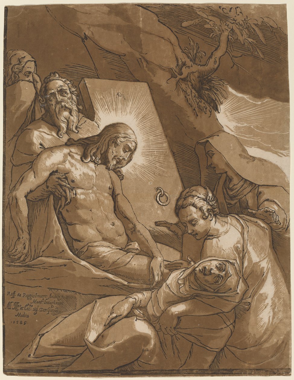 La Mise au tombeau - Andrea Andreani after Raffaello Motta