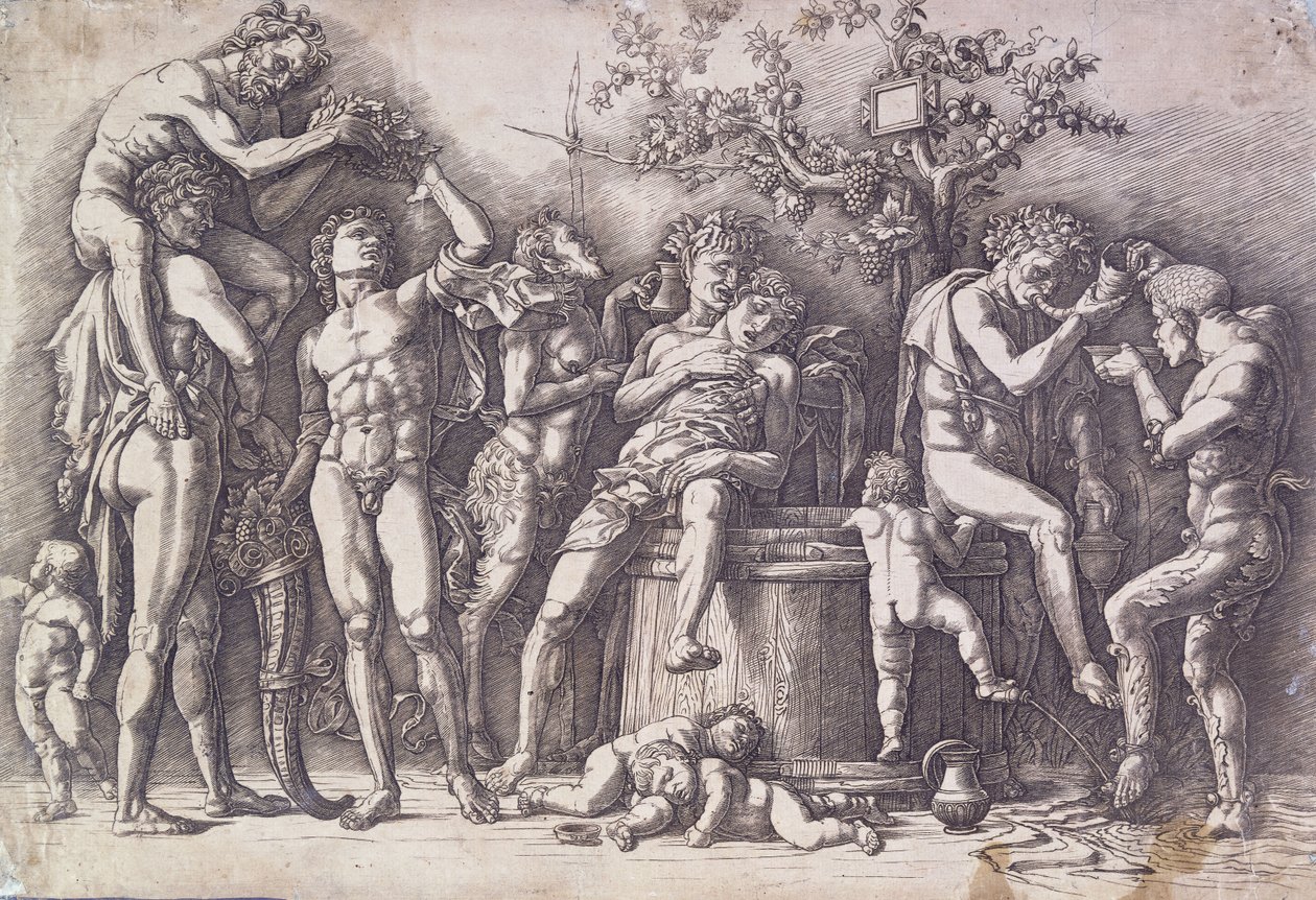 Une bacchanale avec un pressoir à vin - Andrea Mantegna