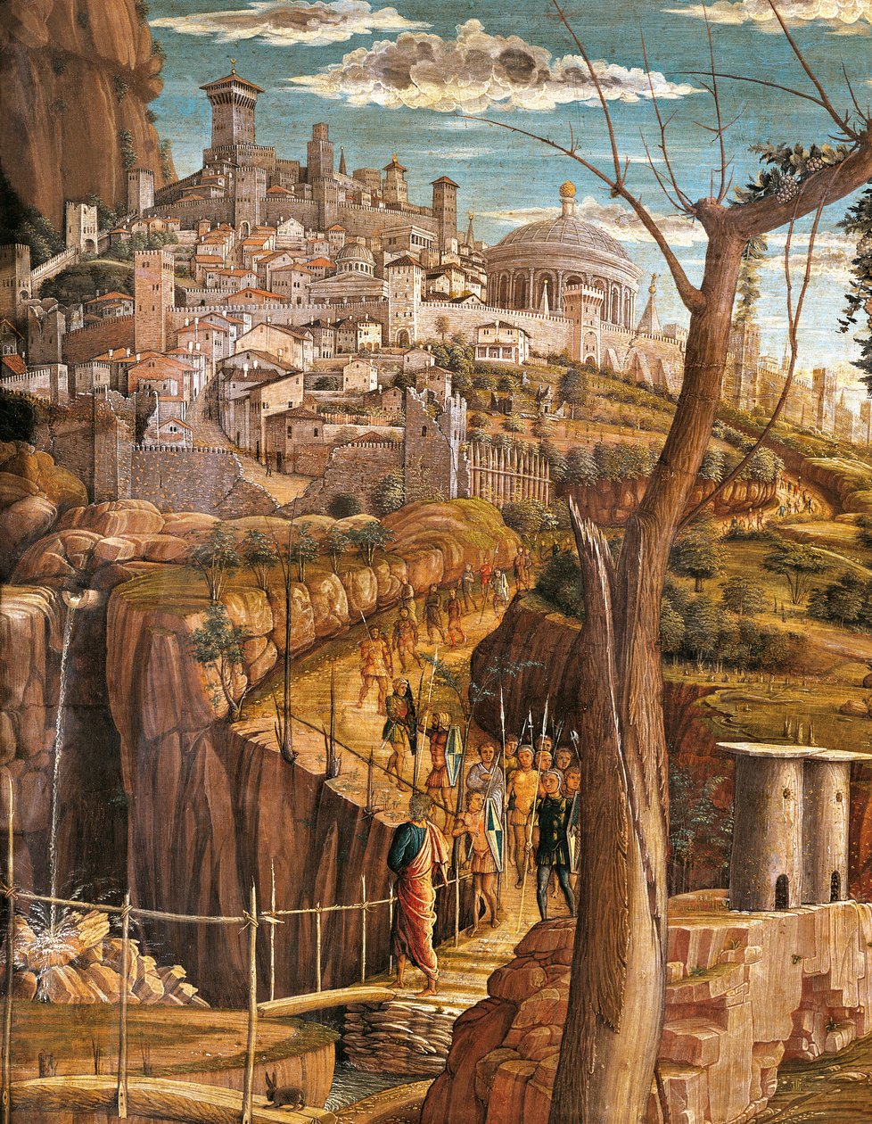 Agonie dans le jardin (détail de Jérusalem) - Andrea Mantegna