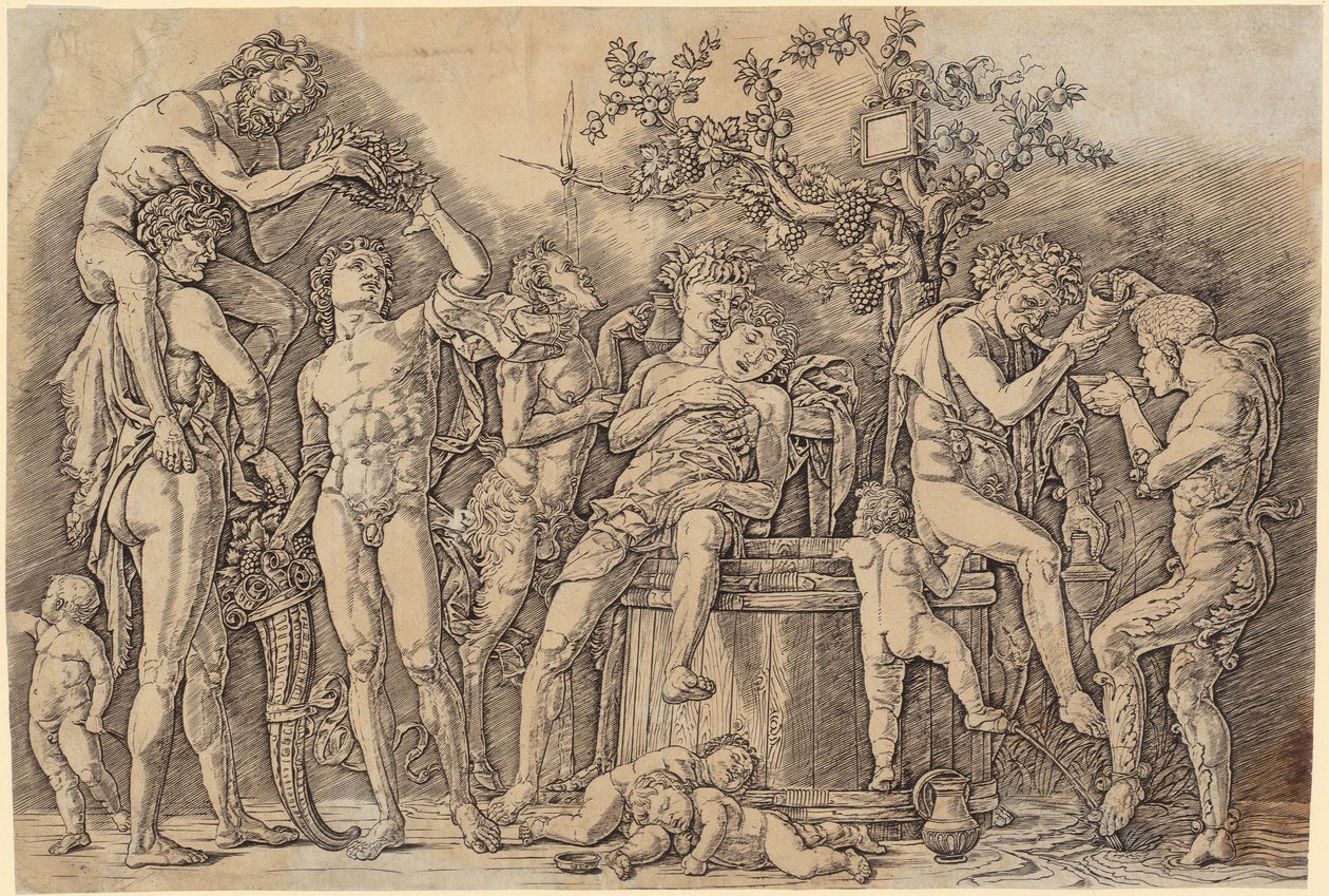 Bacchanal mit einem Weinfass - Andrea Mantegna