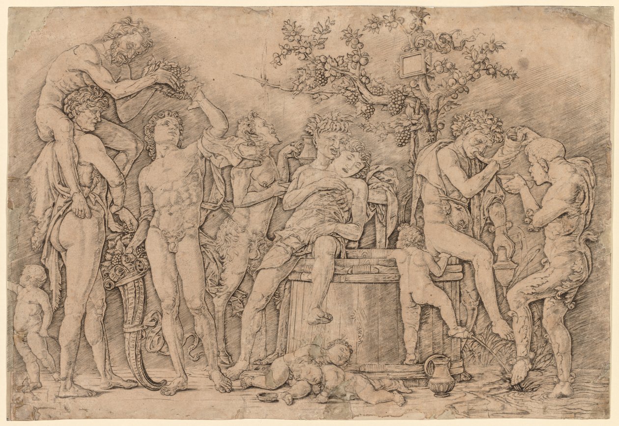Bacchanale avec une cuve à vin - Andrea Mantegna