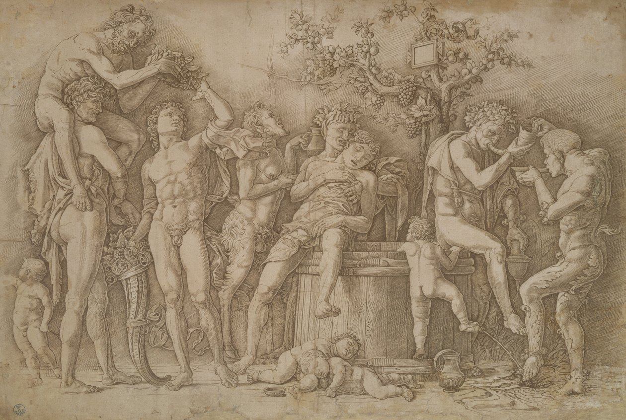 Bacchanale avec la cuve de vin, 1470-90 - Andrea Mantegna