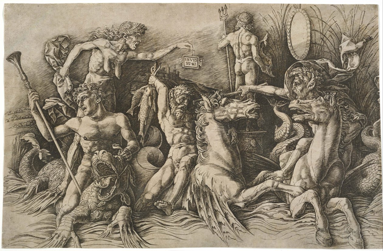 La bataille des dieux de la mer - Andrea Mantegna