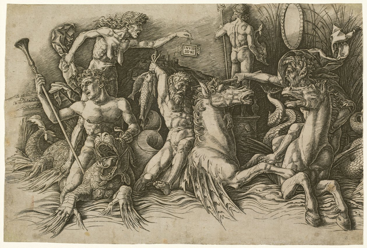 La bataille des dieux de la mer [moitié gauche] - Andrea Mantegna