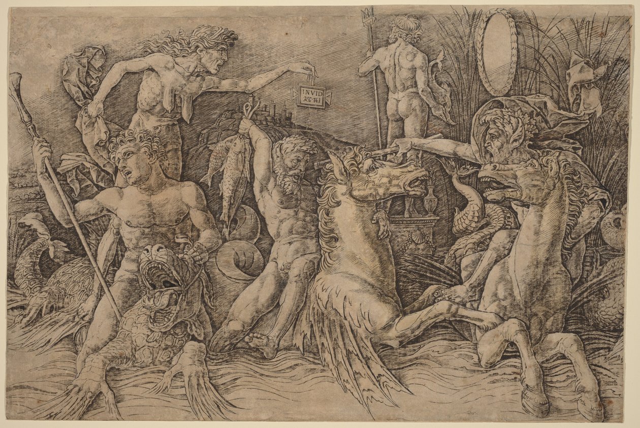 La bataille des dieux de la mer [moitié gauche] - Andrea Mantegna
