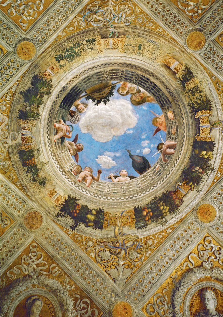 Médaillon du plafond de la Chambre nuptiale (fresque) - Andrea Mantegna