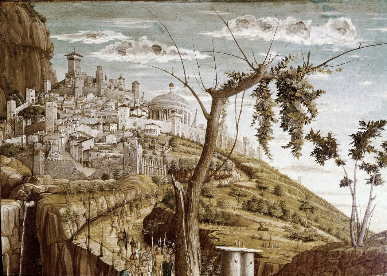 Christ priant dans le jardin des oliviers, partie gauche de la prédelle, Retable de San Zeno - Andrea Mantegna