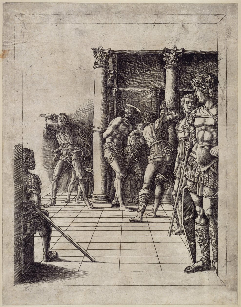 La flagellation du Christ (avec le sol carrelé) - Andrea Mantegna