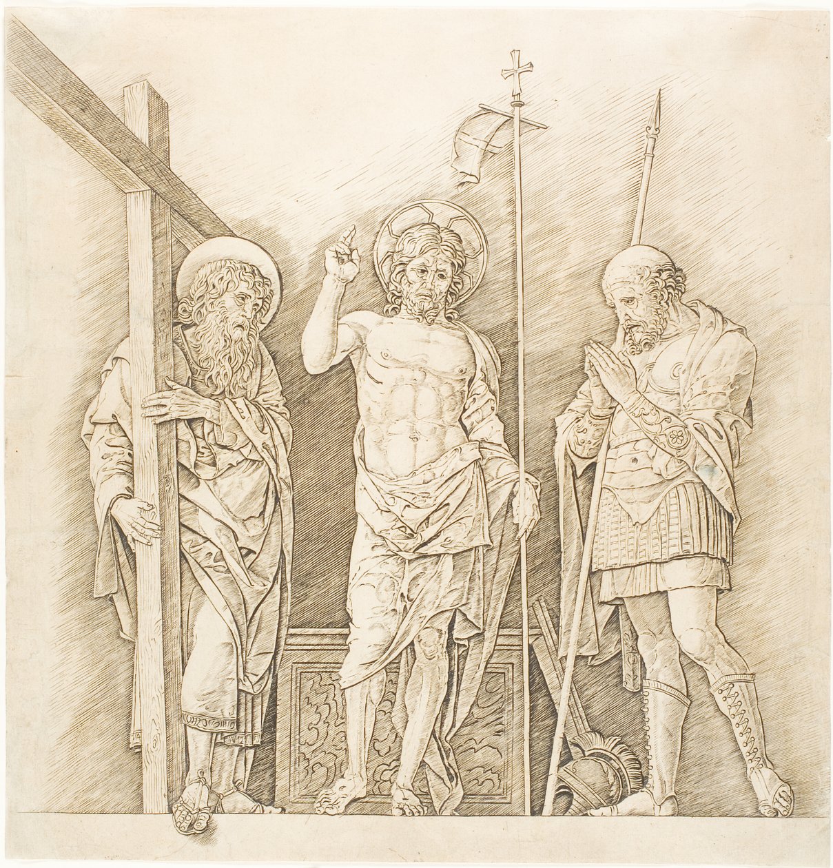 Le Christ ressuscité entre les saints André et Longin - Andrea Mantegna
