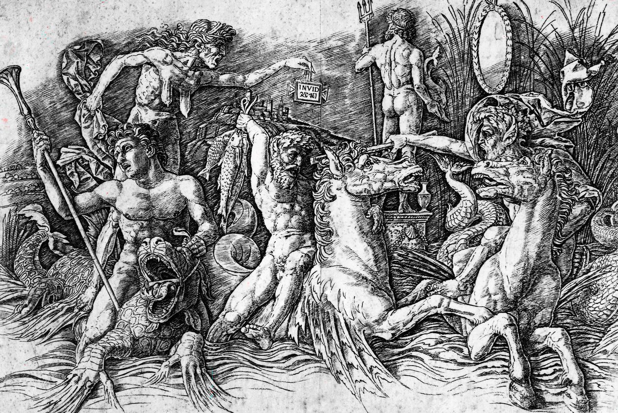La bataille des dieux de la mer (détail) - Andrea Mantegna