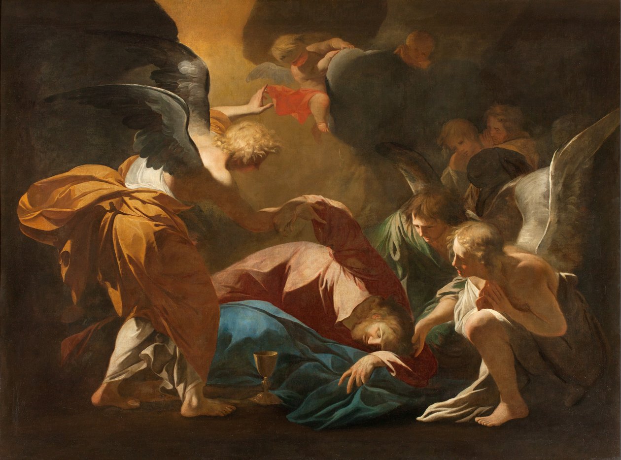 Milan, Église San Francesco da Paola, Andrea Pozzo, Les anges soutiennent Jésus dans le jardin de Gethsémani - Andrea Pozzo