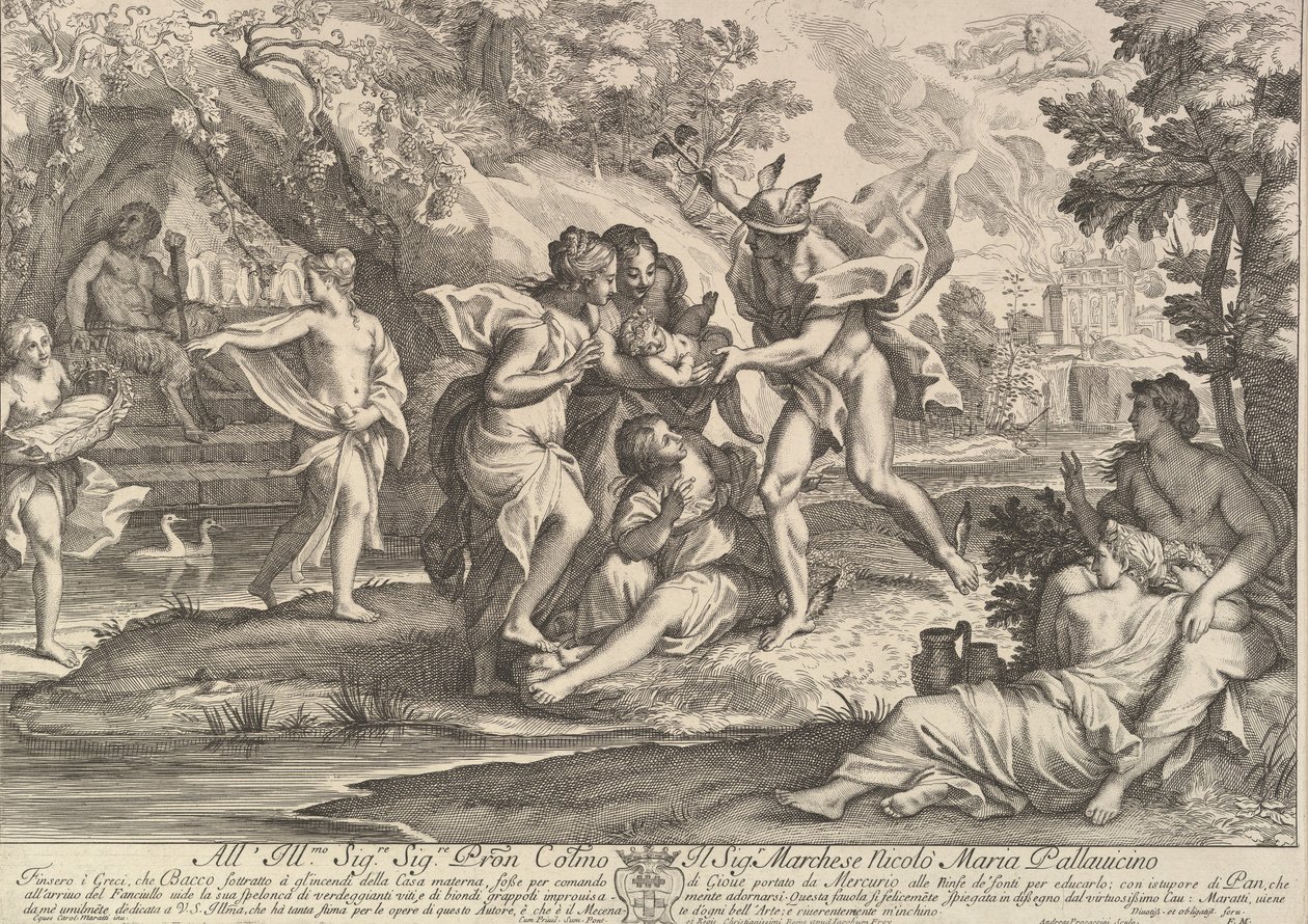 Bacchus enfant confié par Mercure aux soins des nymphes - Andrea Procaccini