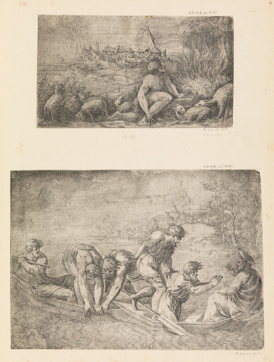 Moïse et le Buisson ardent, la Pêche miraculeuse, vers 1544-48 - Andrea Schiavone