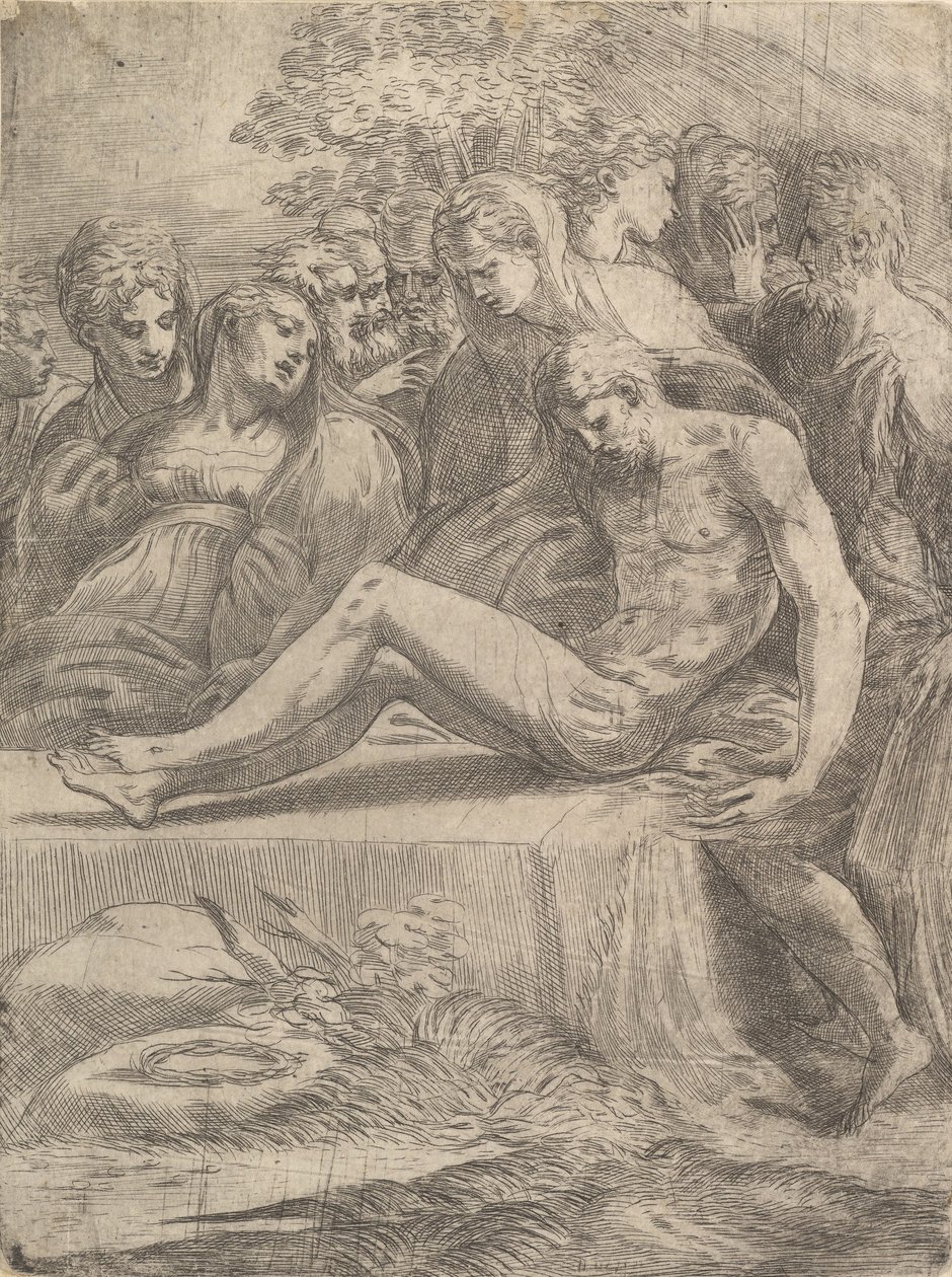 La lamentation sur le Christ mort - Andrea Schiavone