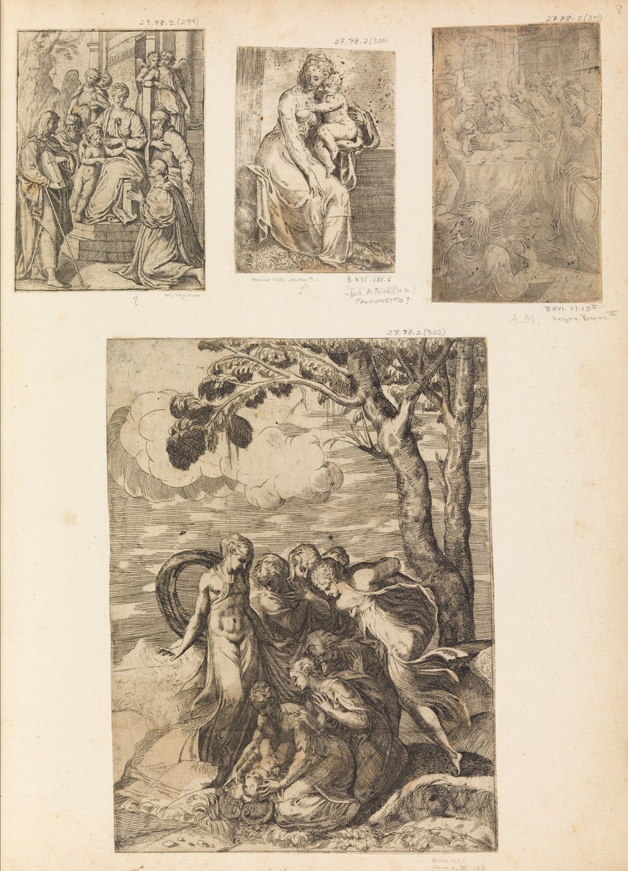 Vierge et Enfant, la Circoncision, Moïse sauvé du Nil, vers 1542-46 - Andrea Schiavone