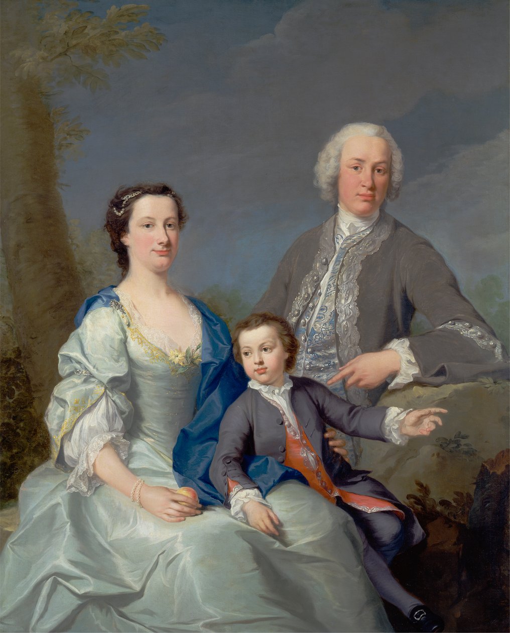 Sir Robert et Lady Smyth avec leur fils, Hervey - Andrea Soldi