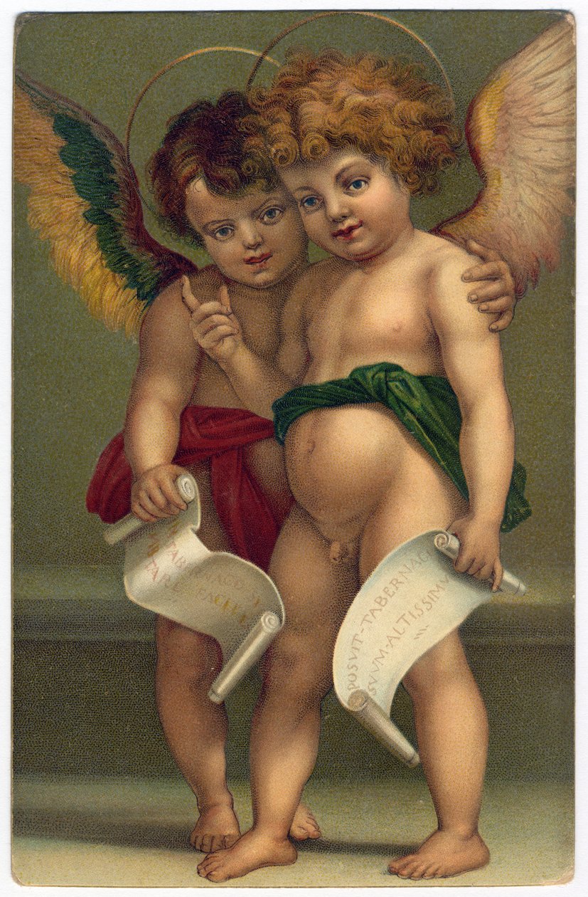 Deux anges. Image pieuse d
