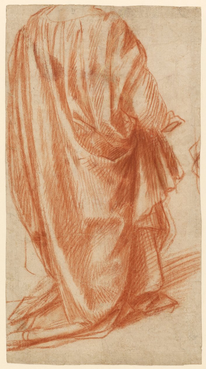 Studie von Drapierungen (recto); Studie eines nackten Mannes (verso) - Andrea del Sarto